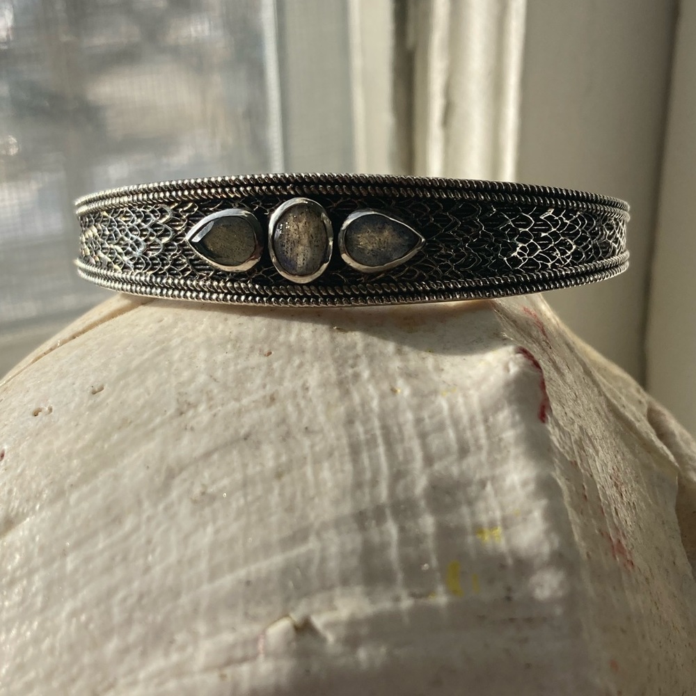 Silver and Gem Cuff